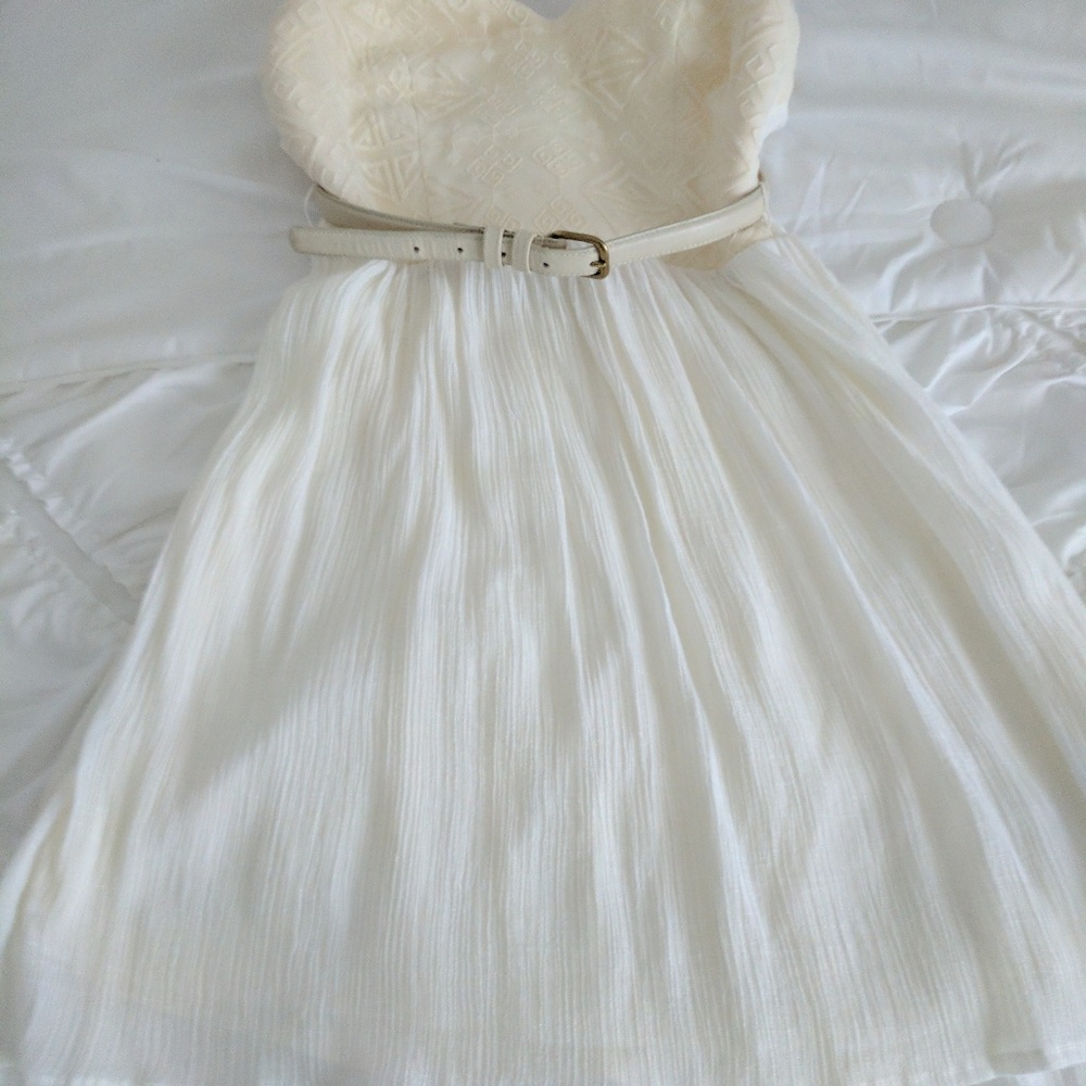 Cream Strapless Dress